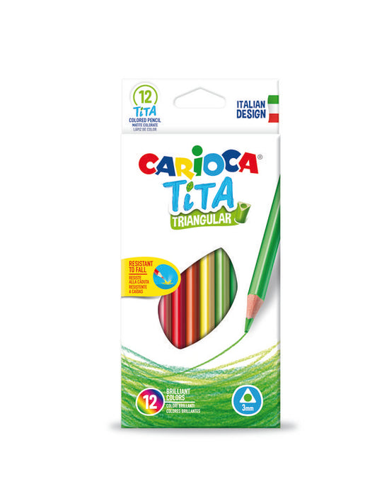 LAPIZ TRIANGULAR CARIOCA TITA 12 COLORES SURTIDOS