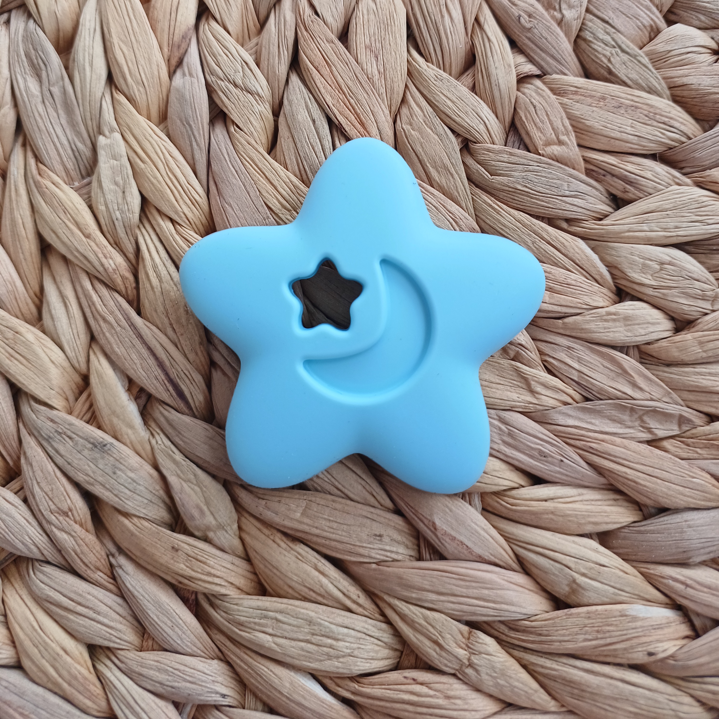 Mordedor refrigerante con sonajero estrella (Azul)